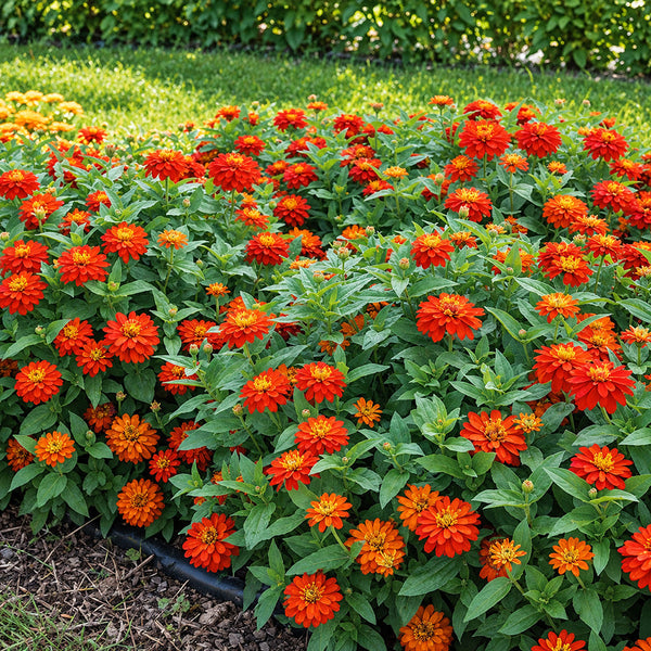 W1335 Double Zahara Fire Zinnia, 5 Seeds