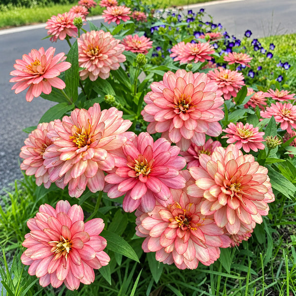 W1336 Double Zahara Salmon Zinnia, 5 Seeds