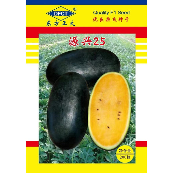 'Yuanxing 25' Black Skin Yellow Flesh Watermelon Seeds